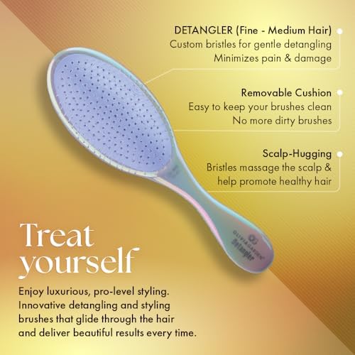 Olivia Garden Aurora Detangler Brush for Wet and Dry Fine to Medium Hair - Detangling Brush for Women, Men, Kids - Image 3