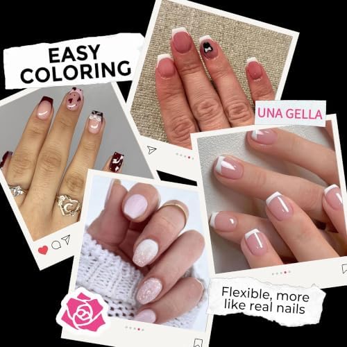UNA GELLA Extra Short Coffin Nail Tips, 216pcs in 12 Szies Soft Gel Tips - Image 3