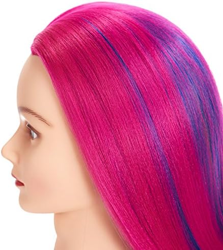 Mannequin Head 26-28" Synthetic Fiber Hair for Hairdresser - Image 4