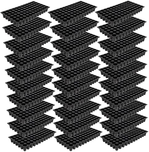 SUNPACK 21" x 11" Heavy Duty 72-Cell Circular Insert Tray, Black, 2.5" (Pack of 30) - Ideal for Greenhouses or Indoor Gardening - Holds Up to 72 Different Seeds by SUNPACK