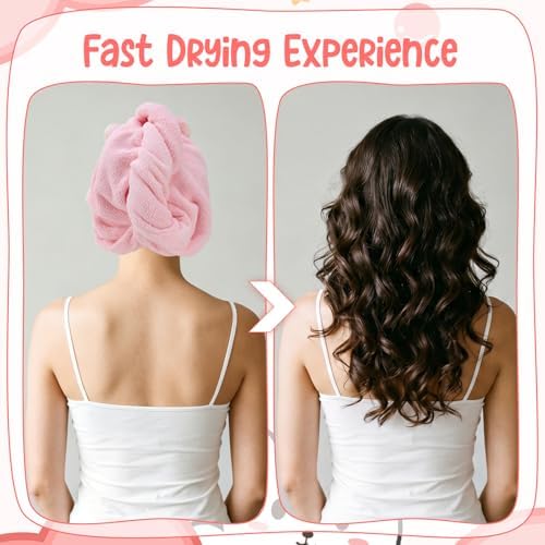 3 Pack Microfiber Hair Towel Wrap for Kids, Hair Drying Turbans - Image 5