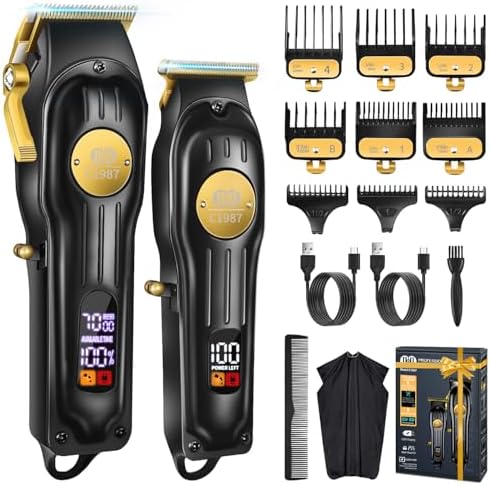 CIICII Mens Hair Clippers and Trimmers Set, Cordless Barber Haircut Kit by CIICII