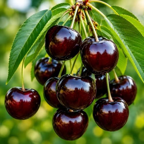 Black Cherry Plant Live for Planting, Sweet Cherry Fruit Tree, Fast Growing Sweet Fruit Tree in Home Garden, 6-12 Inch Tall, Quart Pot, Dormant in Winter - Image 3