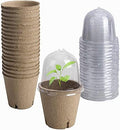 20 Packs Biodegradable Pots with Humidity Dome, 3.1" Seed Starter Peat Pots by EBaokuup