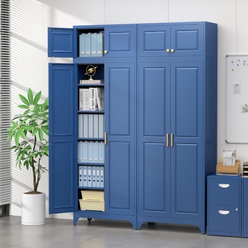 SteeLoong 90”Metal Pantry Storage Cabinet with Doors & 5 Adjustable Shelves - Image 7