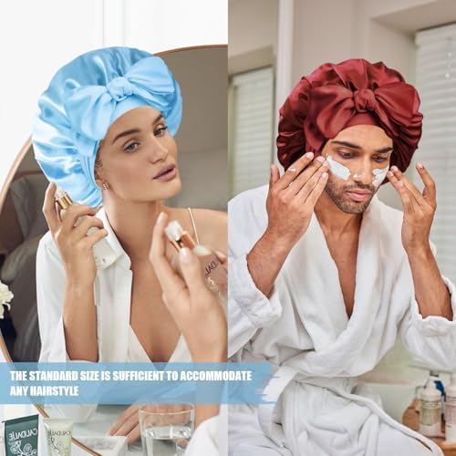 Silk Bonnet for Women,Adjustable Double Layer Sleep Cap - Image 4