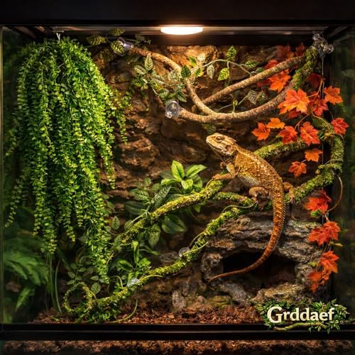 Reptile Vines Plants for Terrarium, Flexible Vines Jungle Climbing Branch with Leaves Tank Decor for Snakes Bearded Dragons Geckos Hermit Crabs Lizards Chameleons - Image 5