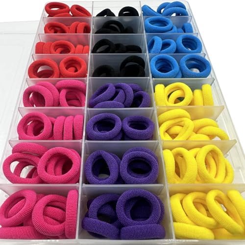 288 Pcs Toddler Hair Ties, Soft Seamless Cotton Baby Hair Ties, Multicolor Small Hair Bands for Little Girls and Kids, Elastic Hair Accessories Ponytail Holders (Dark Color) - Image 2