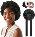 AWAYTR 2-Layer Satin Hair Bonnet, Tie Band Sleep Cap for Women by AWAYTR