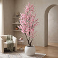 Faux Pink Cherry Blossom Tree 8ft(94in) Tall Artificial Plant by DecorArt