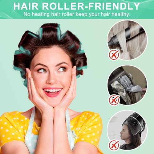 Hair Rollers, 12 Pack Self Grip Salon Hairdressing Curlers, Hair Curlers Sets, DIY Curly Hairstyle, Colors May Vary, JUMBO - Image 4