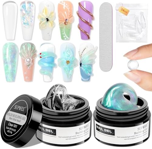 Solid Builder Gel for Nails 3D Nail Gel Art Non-Stick Hand Sculpture Gel by SUPWEE