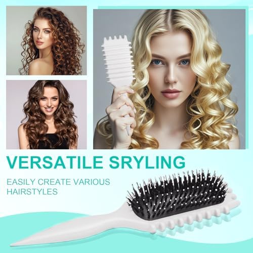 Curly Hair Brush,Curl Defining Brush,Hair Brush for Combing and Shaping,Reduce Pulling and Curl Separation For Defined Curls(off white) - Image 3