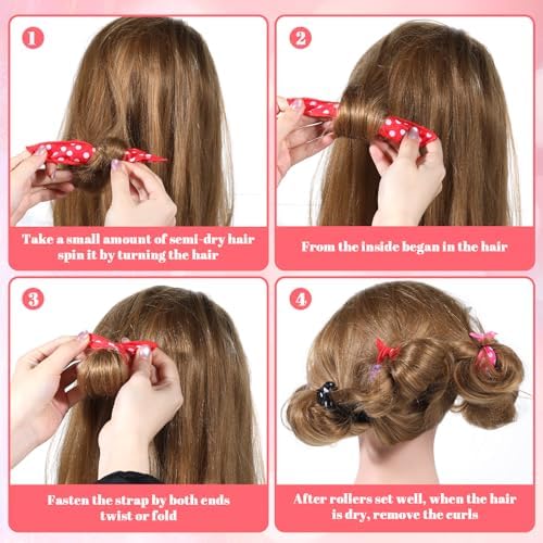 15 Pcs Hair Curler Rollers Soft Satin Sponge Rollers DIY Night Sleep Foam Hair Styling Tools Flexible Pillow Sponge Curlers for Women Tousle Hairstyle No Heat Heatless - Image 3