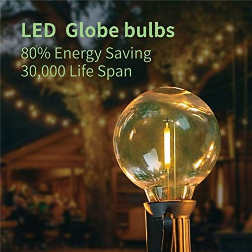 Meconard 50 Pack G40 LED Outdoor String Light Replacement Bulbs, Warm White - Image 4