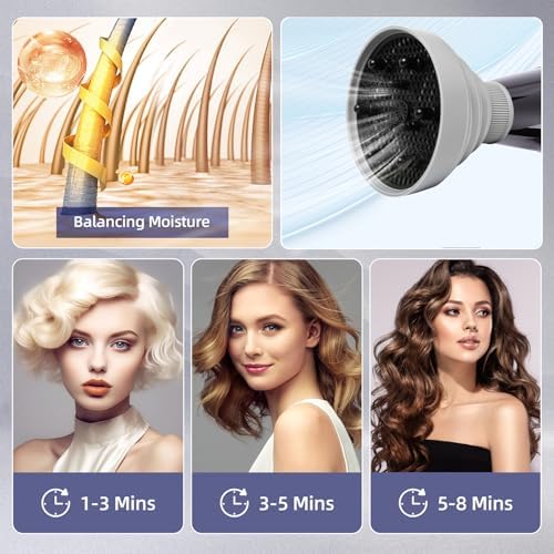Universal Collapsible Hair Dryer Diffuser Attachment-Foldable Portable Travel and Easy Storage Fit Most Hair Dryers with Nozzle Diameter D-1.575Inch to 1.968 Inch (4-5cm)- Gray - Image 7