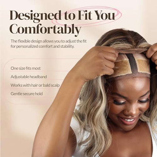 MILANO COLLECTION Lace Wig Grip Cap for Women, Adjustable Wig Caps for Women Non Slip with Headband to Secure Lace Top Perfectly in Place, One Size Fits All, Nude - Image 6