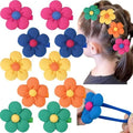 CÉLLOT 10PCS Flower Hair Ties,4cm in Diameter Seamless Nylon Bands, Normal Ponytail Holders for Girls,Teens and Women by C%C3%89LLOT