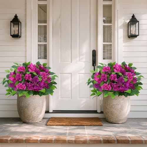 2Pcs Bougainvillea Artificial Flowers, Fake Bushes for Outdoors - Image 4