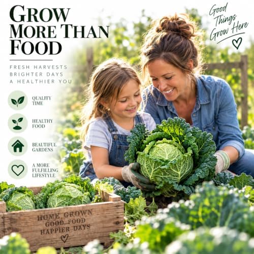 Savoy Cabbage Seeds (Brassica oleracea VAR. capitata) – 500+ Non-GMO Heirloom Seeds by Isla’s Garden Seeds, Crinkled-Leaf Variety with Sweet Flavor, Ideal for Cool Season Gardens & Raised Beds - Image 6