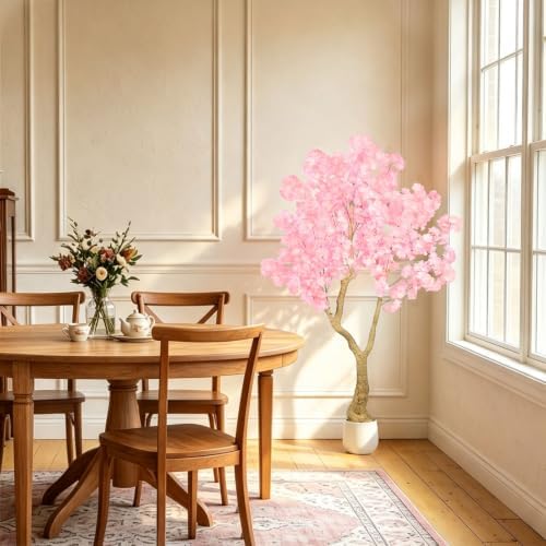Pink Artificial Cherry Blossom Tree 5FT with Sturdy White Planter - Image 6