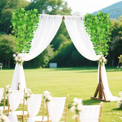 Artificial Hanging Plants, 2pcs Fake Pothos Vine Greenery for Wall Decor - Indoor Outdoor Home Living Room Hanging Decor, No Basket Included - Image 4