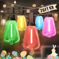 LAMPHOME 4-Pack 26Ft ST38 Outdoor String Lights, Multicolor Patio Lights with 48+4 ST38 Edison LED Shatterproof Colorful String Light for Outside Bistro Christmas Patio Party Decorations by ULL