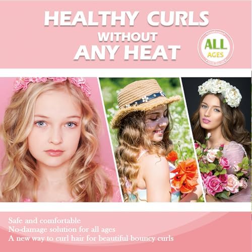Heatless Curls Overnight Headband, 70'' No Heat Hair Curlers with Hair Bonnet for Sleeping, Wine Red - Image 4