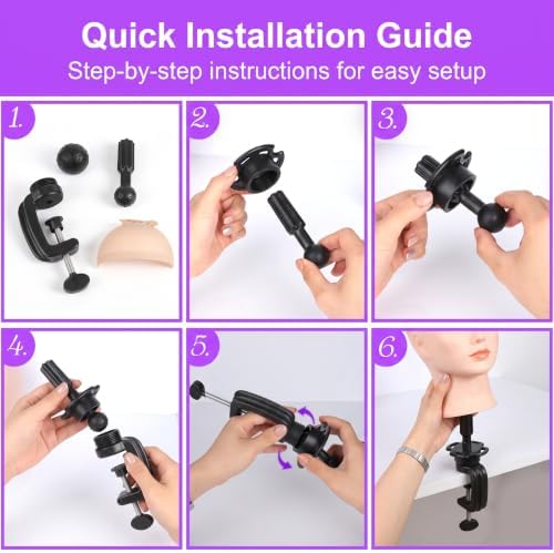 Wig Mannequin Head Stand with Nylon Wig Caps, 4 Pack - Image 5