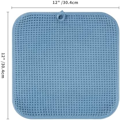 Microfiber Waffle Face Towels, 4 Pieces, Soft, Absorbent, Fast Drying, Lint Free 430 GSM (Blue) - Image 7