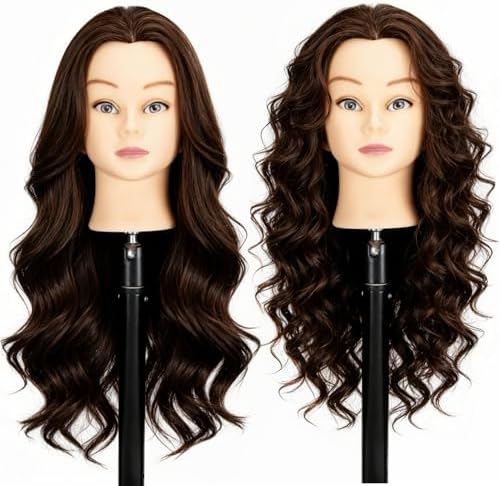 20Inch Real Hair Female Mannequin Head with Stand - Image 2