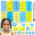NAISKA 100PCS Yellow Blue Beads for Hair Heart Braids Beads Cute Pony Beads by NAISKA
