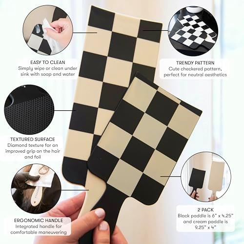FRAMAR Checkered Balayage Board and Paddle Set, Highlighting Board, 2 Pack - Image 2