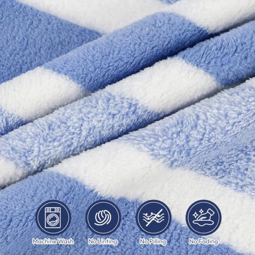 JML Bath Towels, 2 Pack, 27x55 in, Microfiber, Stripe Blue - Image 5