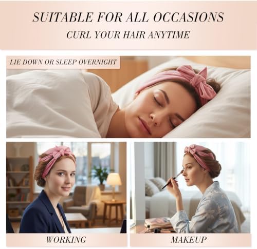 obeoby Heatless Curls Overnight Set, No Heat Hair Curlers To Sleep In, Pink - Image 5