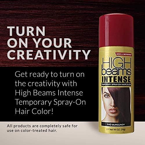 High Beams Intense Spray-On Hair Color -Burgandy - 2.7 Oz - Add Temporary Color Highlight to Your Hair Instantly - Great for Streaking, Tipping or Frosting - Washes out Easily (Pack of 2) - Image 4