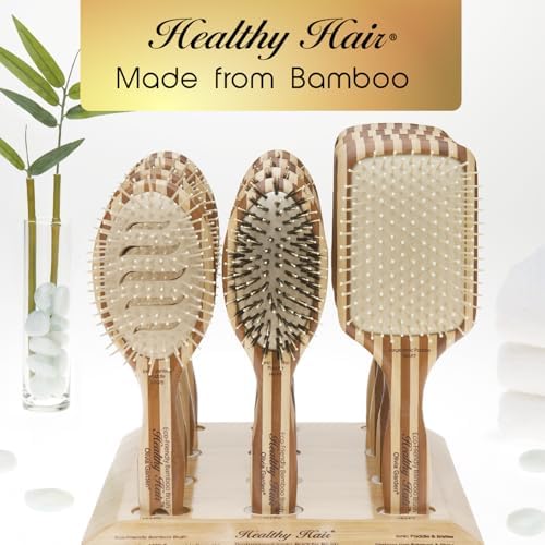 Olivia Garden Healthy Hair Eco-Friendly Bamboo Ionic Paddle Hair Brush - Image 5