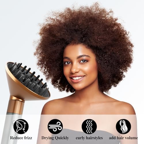 Large Diffuser Attachment Compatible with Dyson Airwrap, Upgraded Bigger Diffuser Nozzle to Dryer Faster and Define Curls Hair, Gold - Image 6