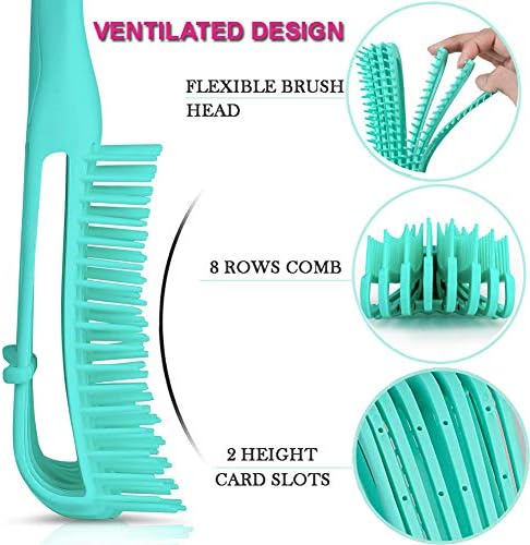 5 Pcs Detangling Hair Brush Set, Ez Detangler Brush With Edge Brush, Rat Tail Combs for Black Natural Hair Styling and Cuting, Curly/Straight/Wet/Dry/long/Short Hair Available for Women Kids Men - Image 2