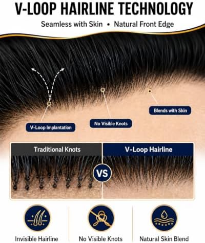 0.06mm Thin Skin Mens Hair System, #3 Medium Brown - Image 4