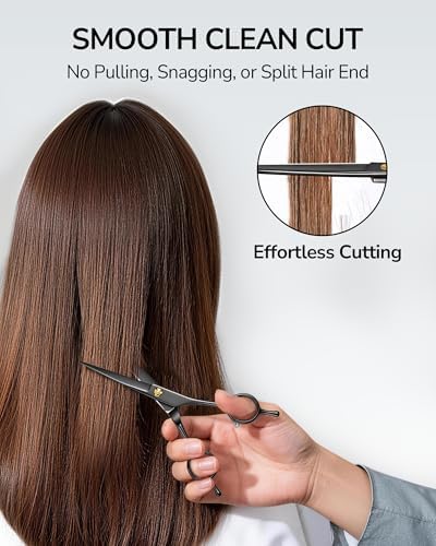 Hair Cutting Scissors, ULG Professional Hair Scissors 6.5” Right-Hand Razor Edge Barber Shears Salon Hair Cutting Shears Made of Japanese Stainless Steel, Hand Sharpened Black - Image 3