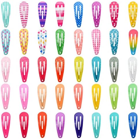 Toddler Hair Clips, Funtopia 80 Pcs (1.2 Inch, 3cm) Cute Mini Snap Hair Clips for Baby Girls Kids, Colorful Small Snap Barrettes Metal Barrette for Fine Hair (Pack of 2) - Image 5