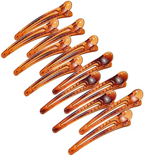 Hair Clip for Women, 12 Pcs Duckbill Alligator Hair Barrettes Pins, Non Slip Colorful Plastic Duck Billed Hair Clips for Styling Sectioning-Brown by EWSNM