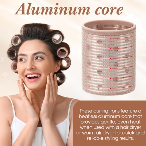 Therwen 18 Pcs Thermal Hair Roller for Women with Long Hair,Earth Tones - Image 4