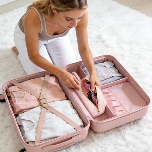 Travel Hair Tool Bag Compatible with Dyson Airwrap Carrying Case, Gingham Portable Hair Dryer Bag Organizer (Pink Gingham) - Image 3