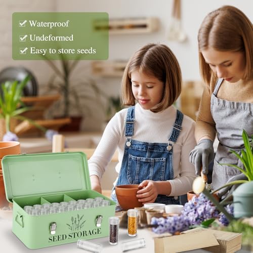 Seed Storage Box , Metal Seed Organizer Saving Box, Seeds Packet Container - Image 6