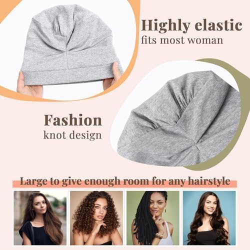 JenPen 4 Pcs Silk Satin Sleeping Bonnet for Women Color - Image 4