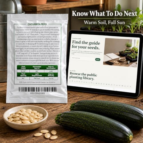 50 Black Beauty Zucchini Seeds for Planting – Heirloom, Non-GMO, USA Grown – Summer Squash (Cucurbita Pepo) – by RDR Seeds - Image 6