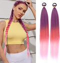 2 Pack Red Gradient 26 Inch Braid Ponytail Extension with Elastic Tie by LyoRuSi