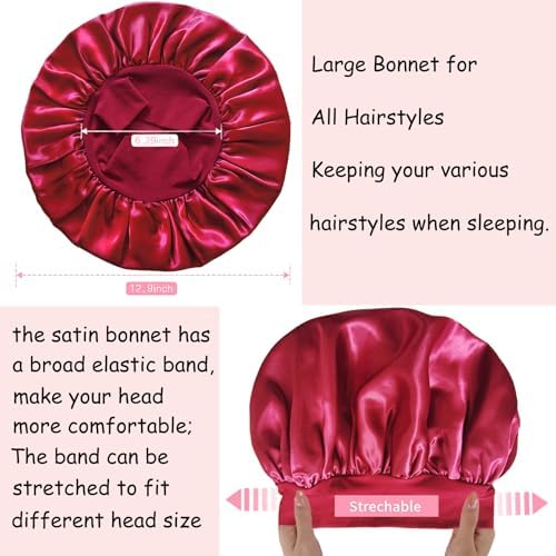 Satin Bonnet Silk Hair Bonnet for Sleeping, Bonnets for Women - Image 4